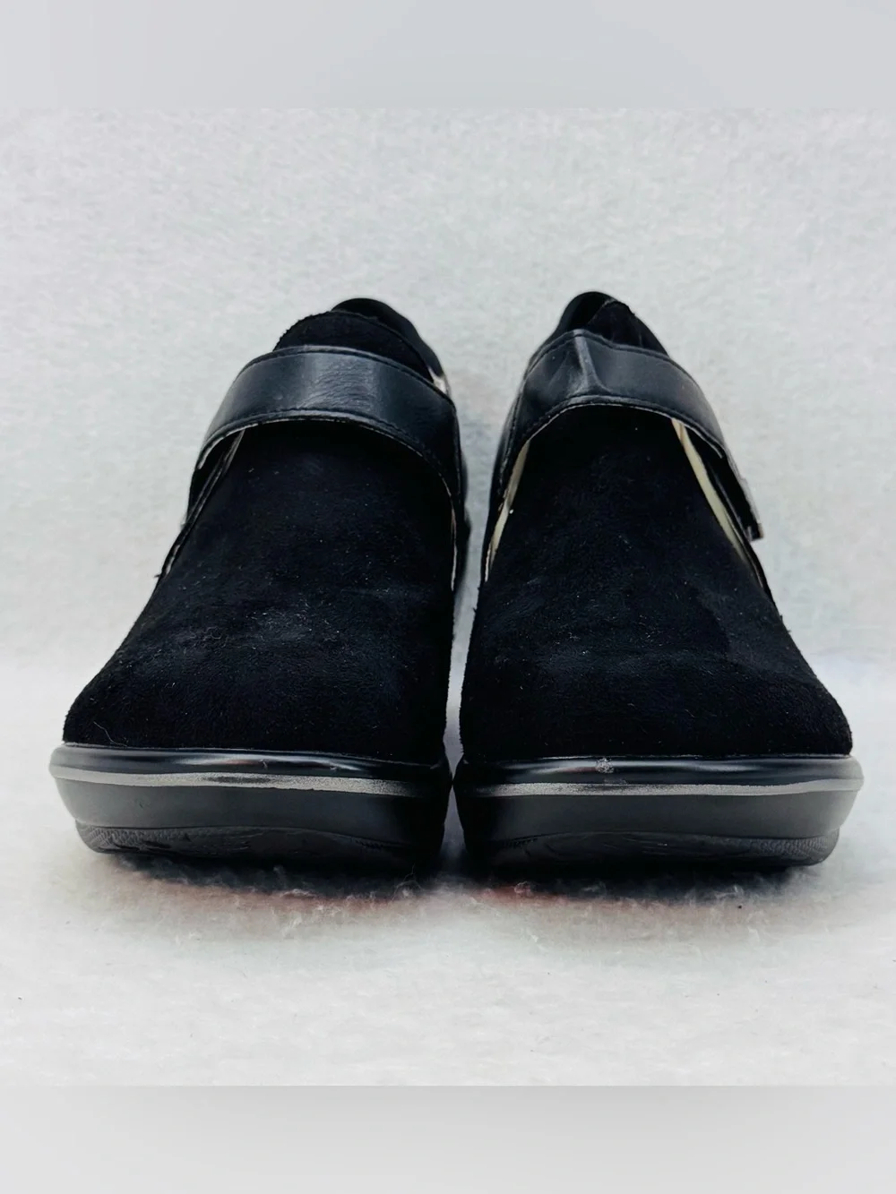 EUC JBU Jambu Sedona Wedge Booties Black Vegan Leather and Suede size 6.5